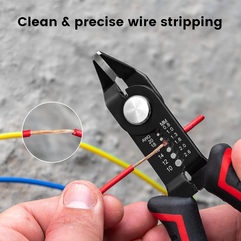 KAIWEETS Wire Cutters 6-Inch Flush cutter with Supplementary Stripping, Cutting Pliers, Handy and Slim Diagonal Cutters, Side Cutting Pliers, Sharp Snip, Safety Lock - Image 5